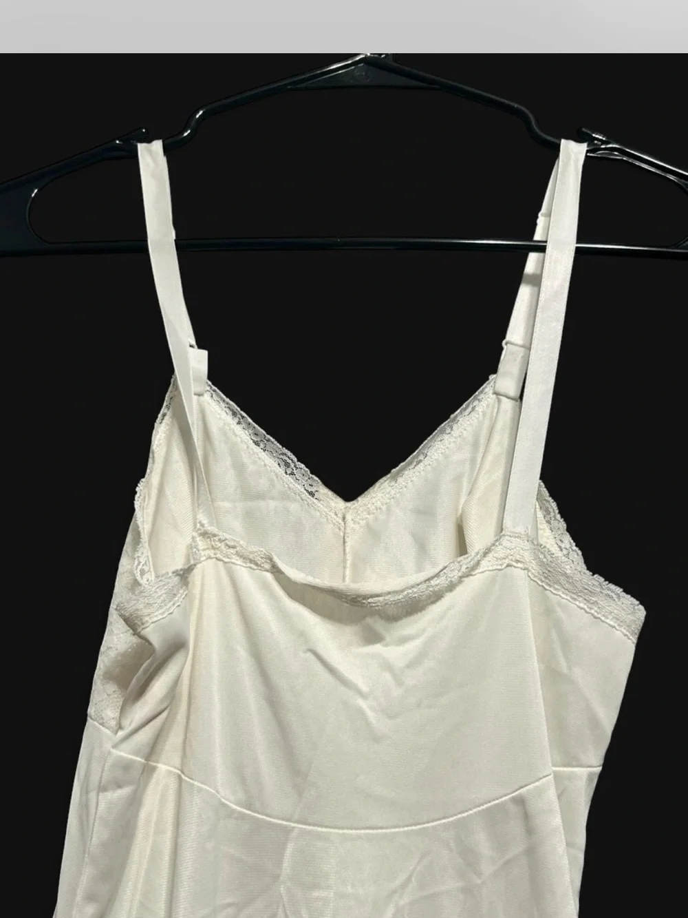 Sears White Laced Slip with slit